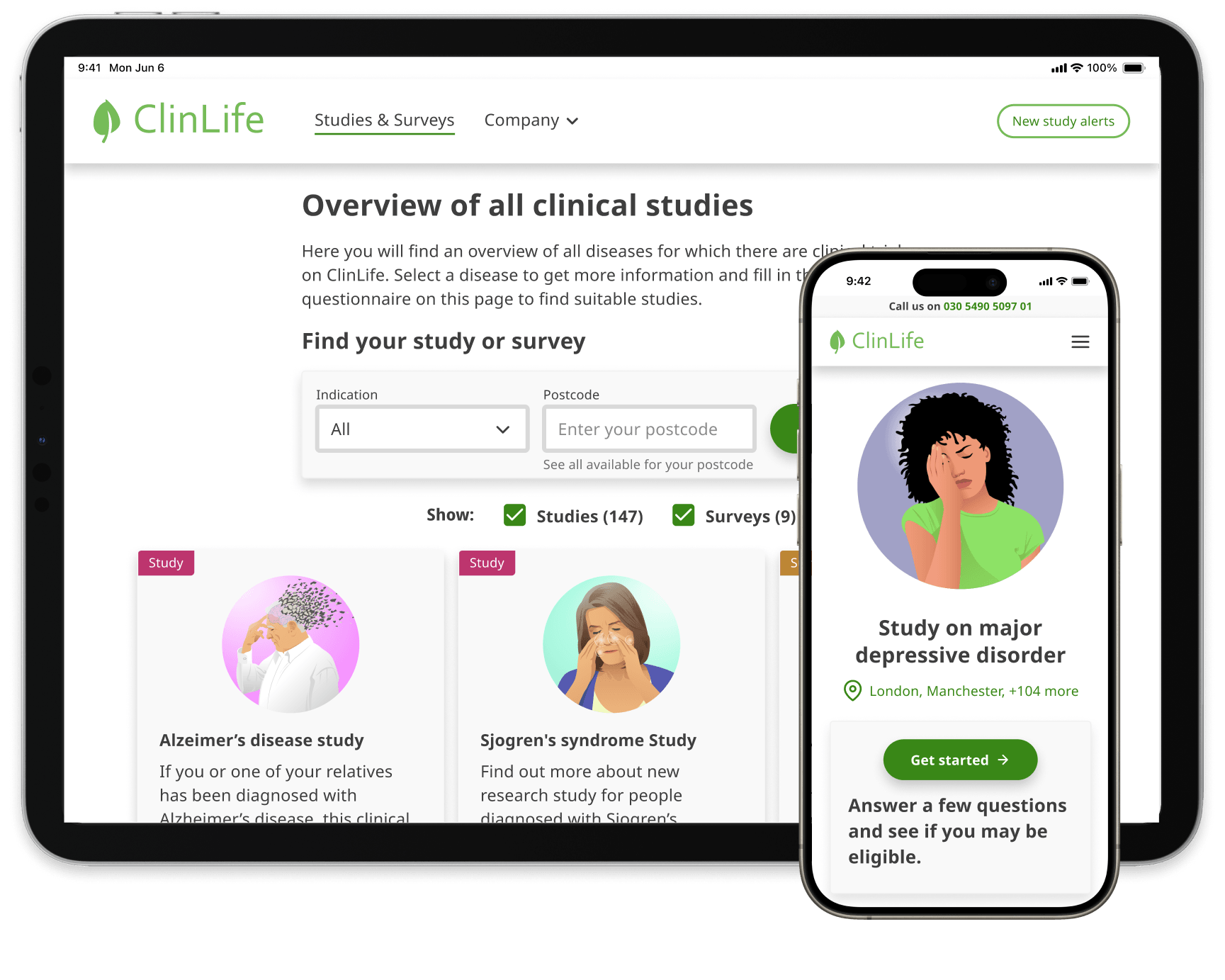 Webová stránka ClinLife – alternatívny text